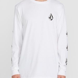 VOLCOM DEADLY STONES LONG SLEEVE TEE WHITE